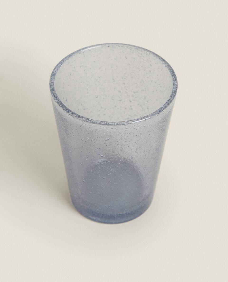 COPO DE VIDRO COM EFEITO DE BOLHAS