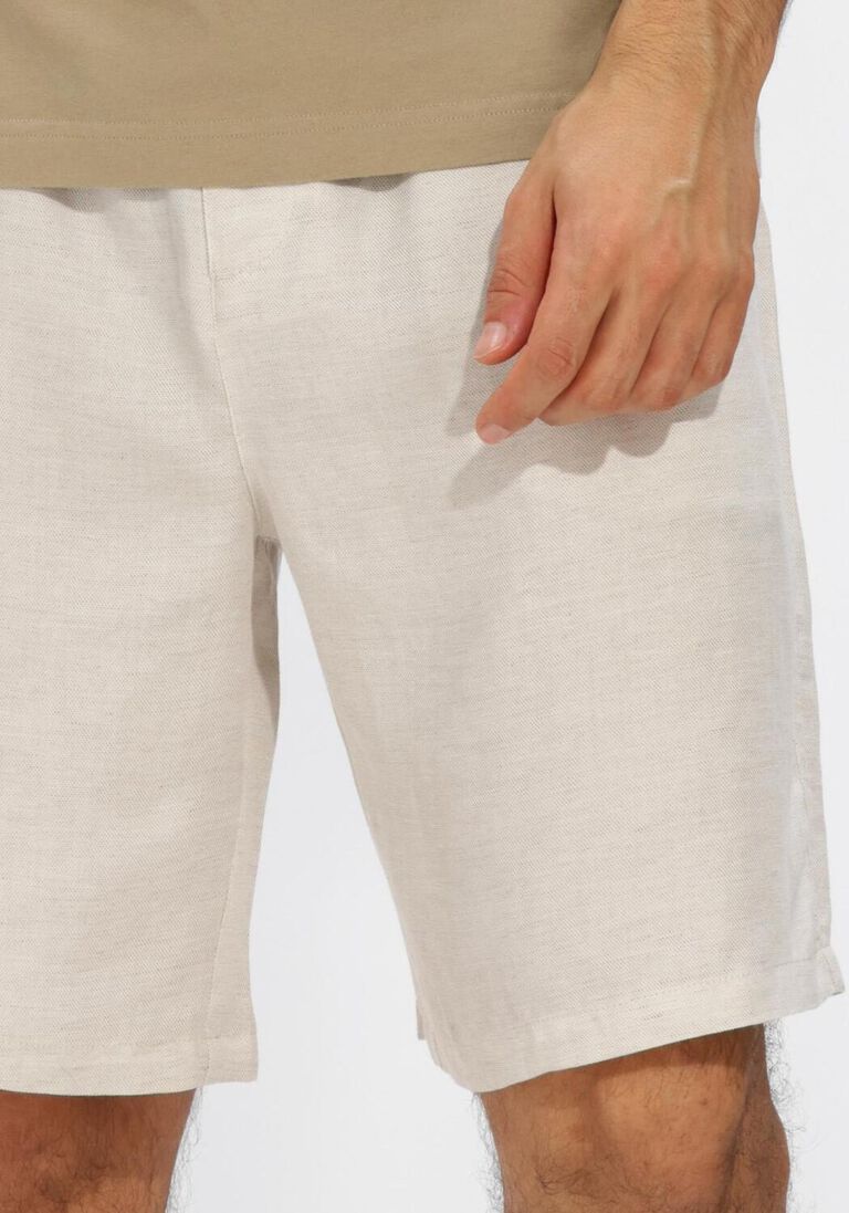 beige olaf hussein korte broek linen blend short