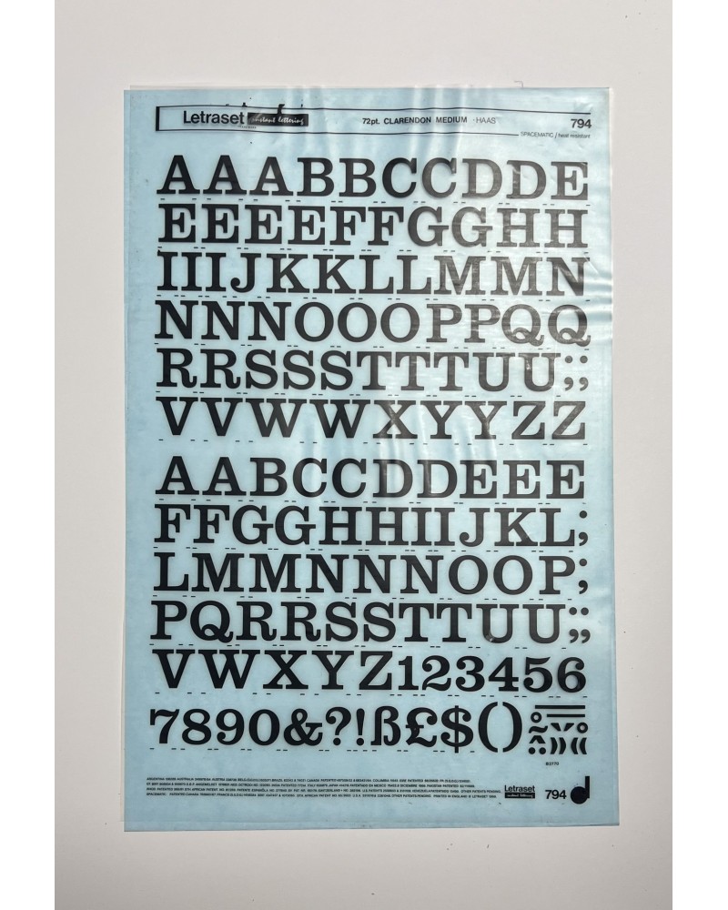 letraset-794- CLARENDON MEDIUM - 72pt