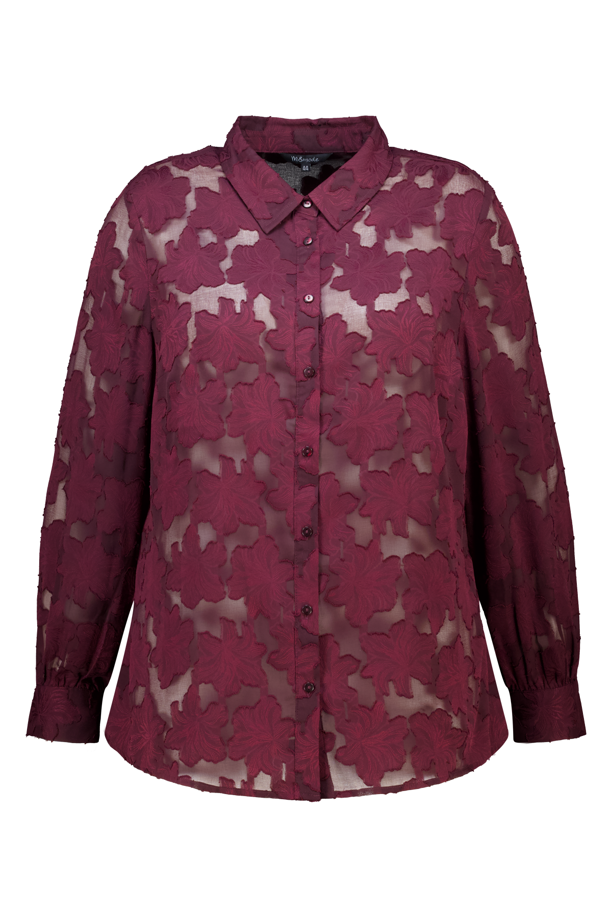 Blouse met geborduurde details Bordeaux