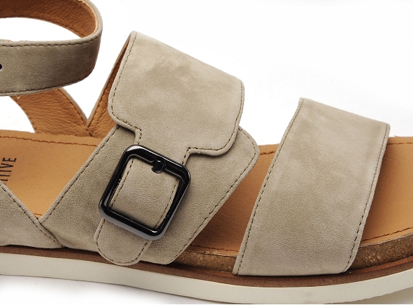 Fugitive nu pieds plats femme madras kaki
