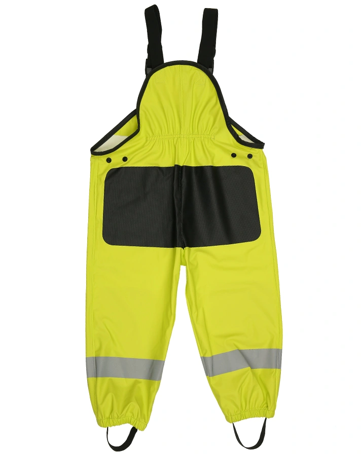 Funktions-Regenhose OUTDKids mit Hosenträgern in limette
