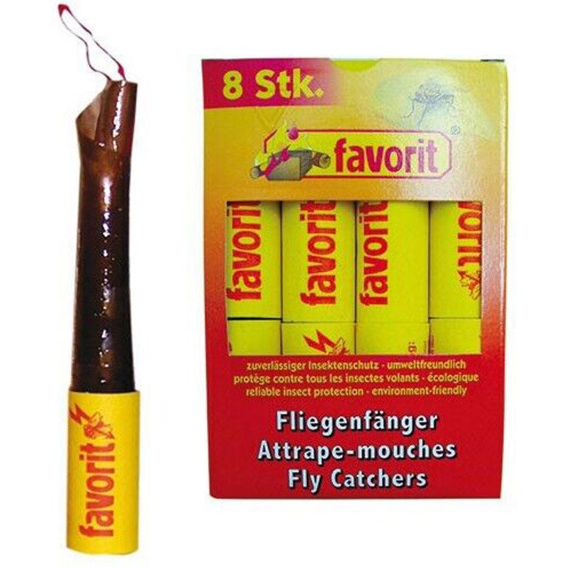 Attrape-mouches à la glu Favorit - Lot de 8 bandes