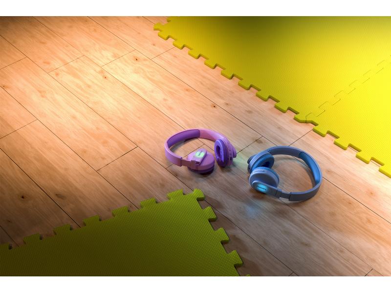 Philips Wireless On-Ear-Kopfhörer TAK4206BL/00 Blau Kabellose On-Ear-Kopfhörer für Kinder Hell und auffällig