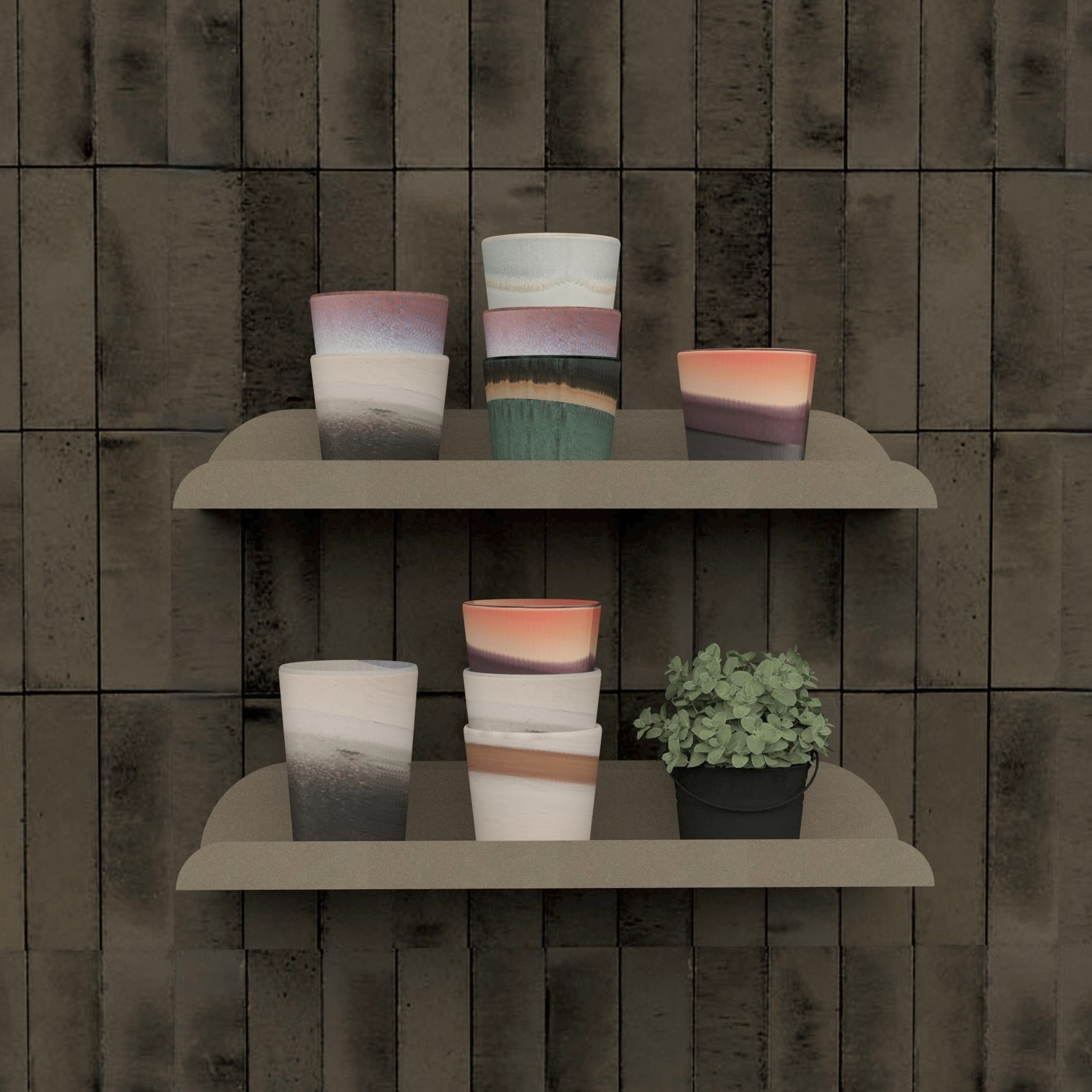 Keukenplankjes LIMA 40cm - set van 2 plankjes Mud