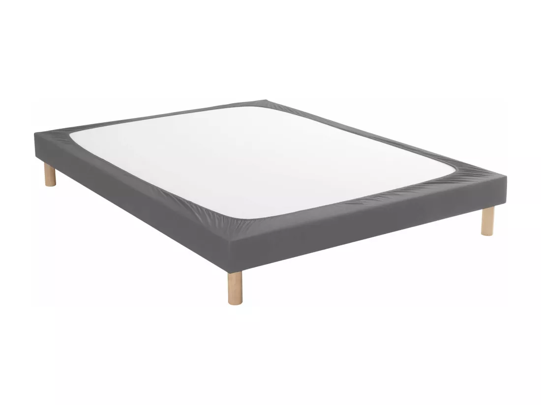 Cache-sommier coton jersey anthracite 110x190