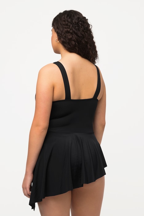 Badekleid, Drapierung, Softcups, integrierter Badeanzug