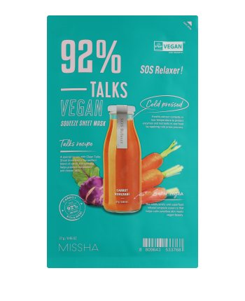 Missha Talks Vegan Squeeze Sheet Mask SOS Relaxer! Carrot/Kohlrabi 27g