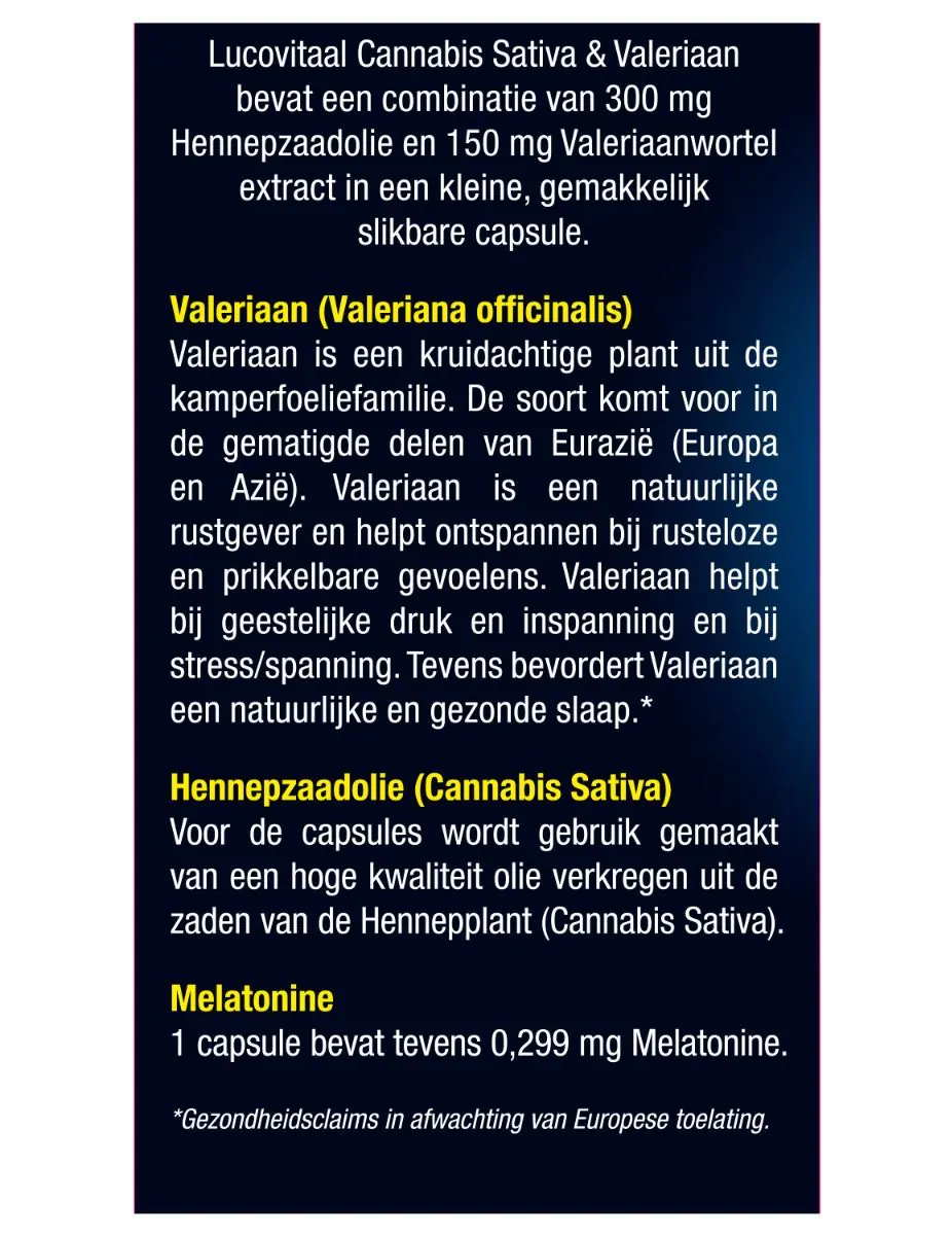 Cannabis Sativa & Valeriaan 30 capsules