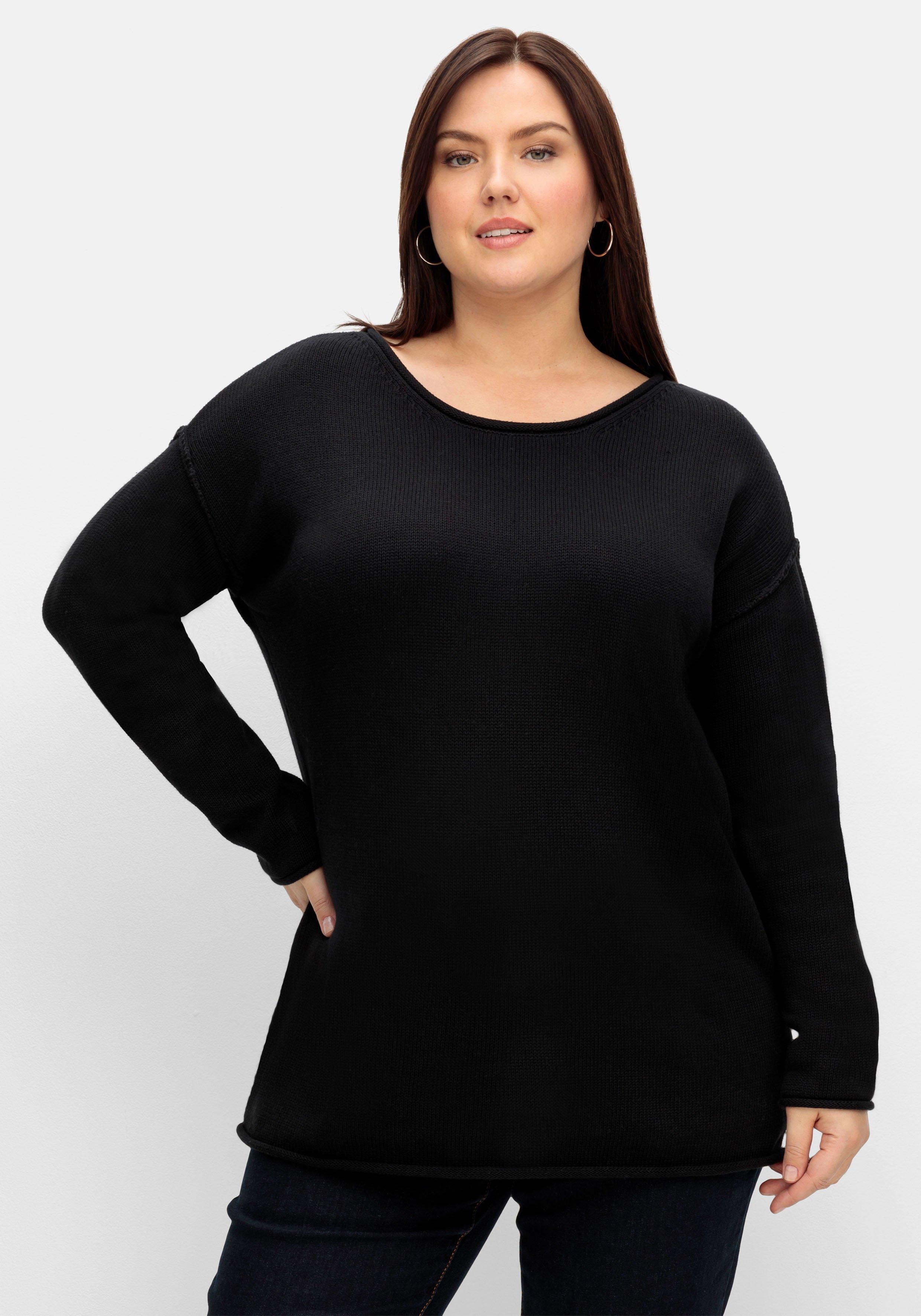 Pullover mit außenliegenden Nähten