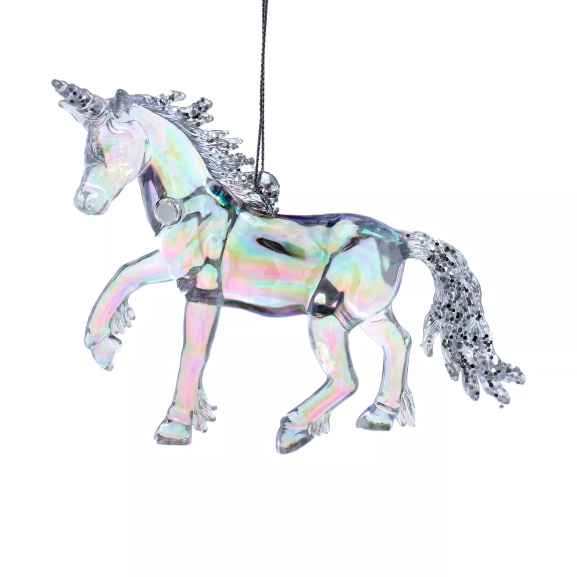 Suspension de Noël (H10 cm) Féerie Licorne glacé Irisée