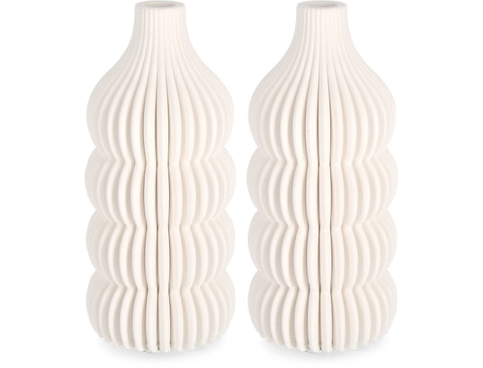 CONCEPT1 - Vase décoratif Lot de 2V. Ilsa beige D12 x h25 cm