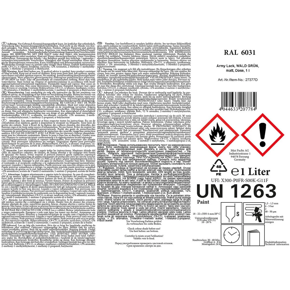 MFH -  Farbdose Army Lack 1 L matt