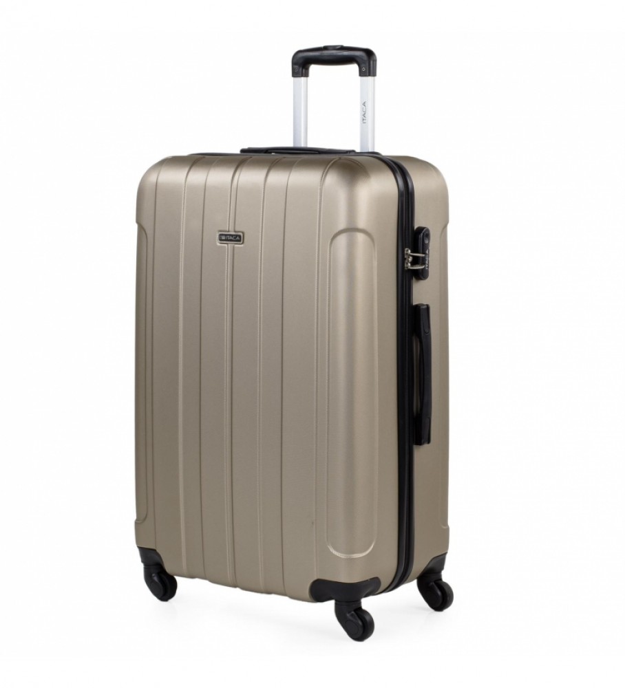 Mala de viagem rígida grande ITACA XL com 4 rodas 771170 Champagne - 73x48x28cm -