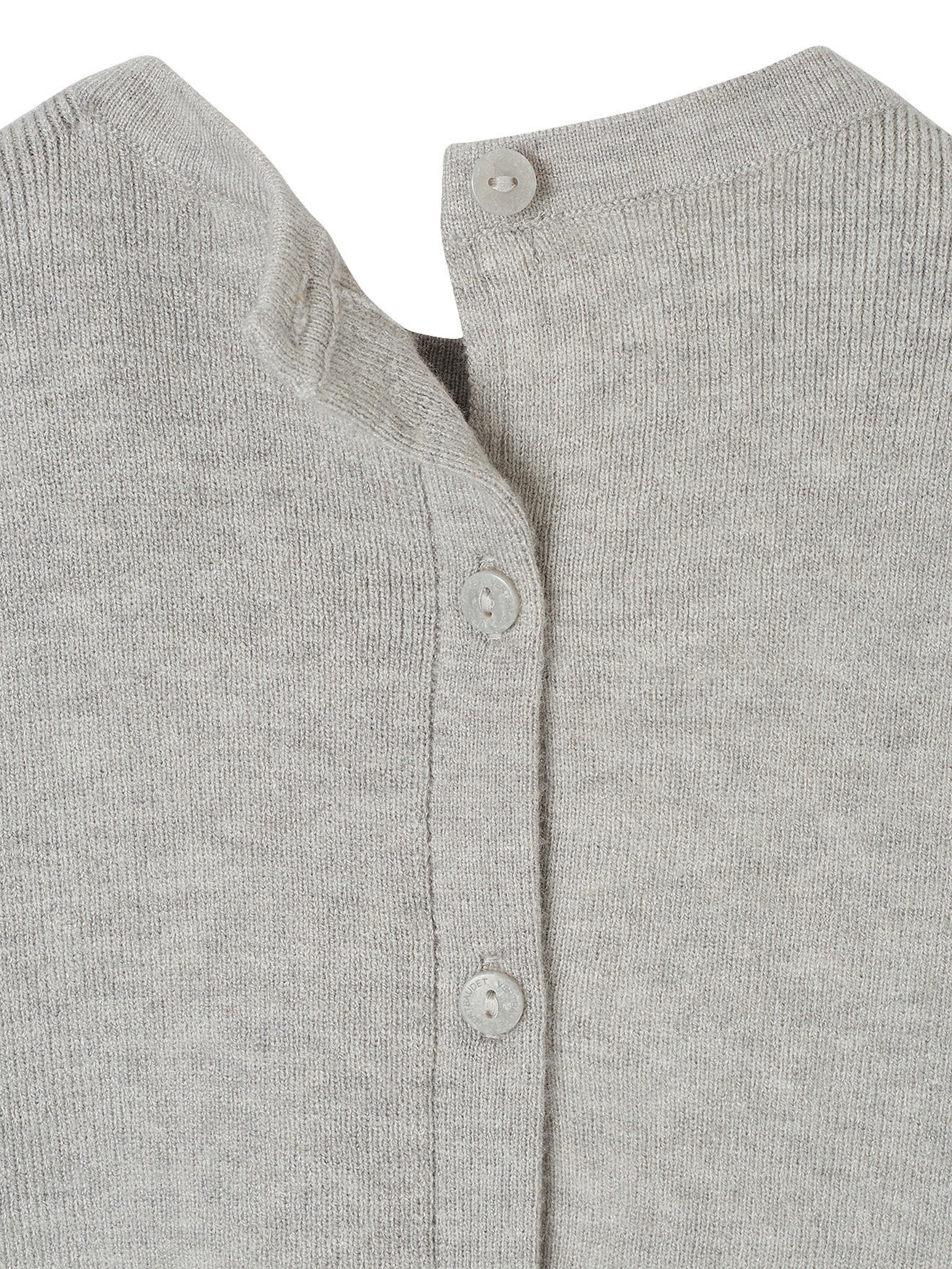 Vertbaudet Flauschiger Baby Pullover AMOUR grau meliert