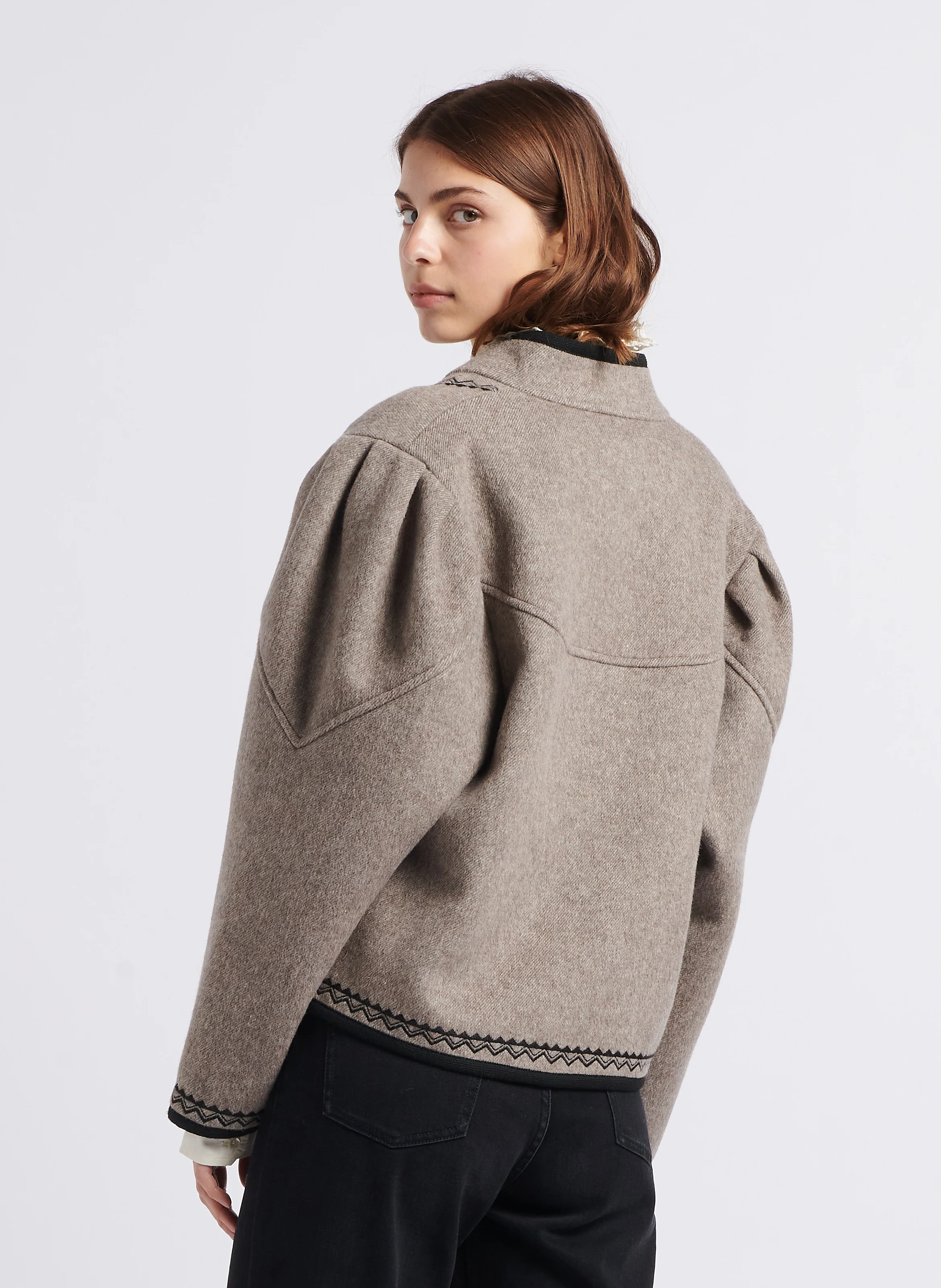 WILLIAM - Veste col châle en laine mélangée | Gris