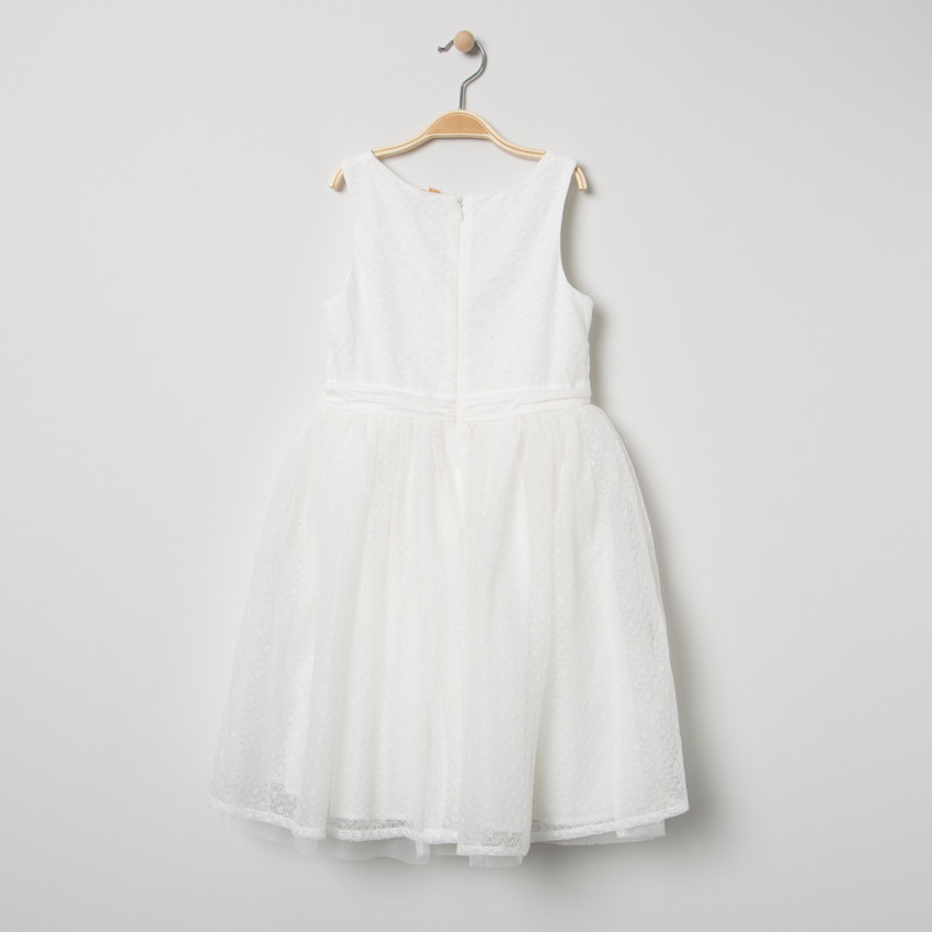 Robe de cérémonie à dentelle et coeur doré