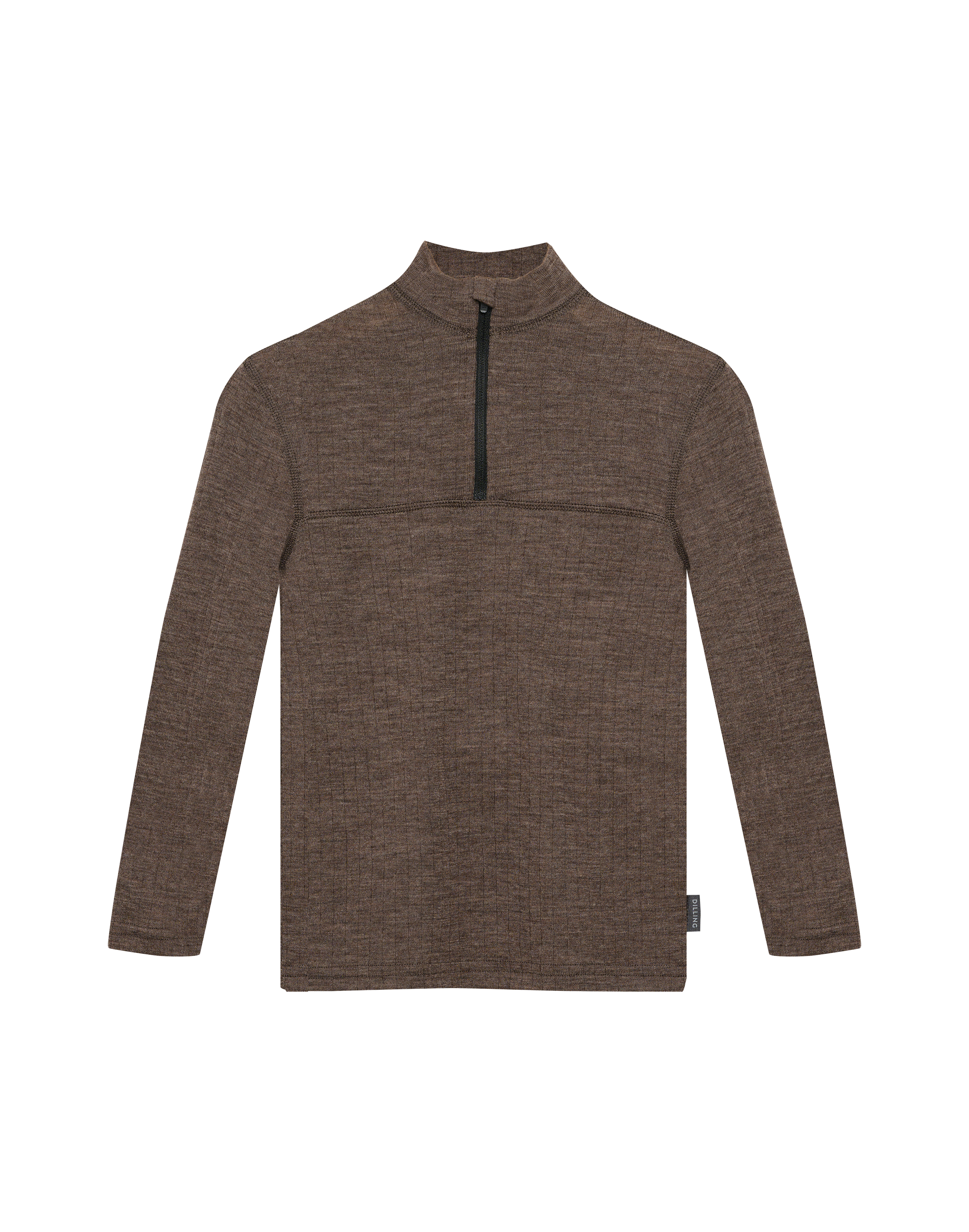 Shirt met halve rits van merinowol voor kinderen