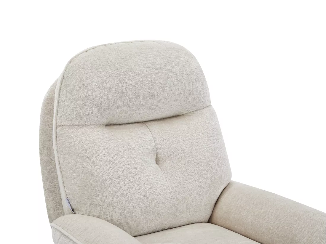 Fauteuil pivotant en tissu texturé beige ILMACA