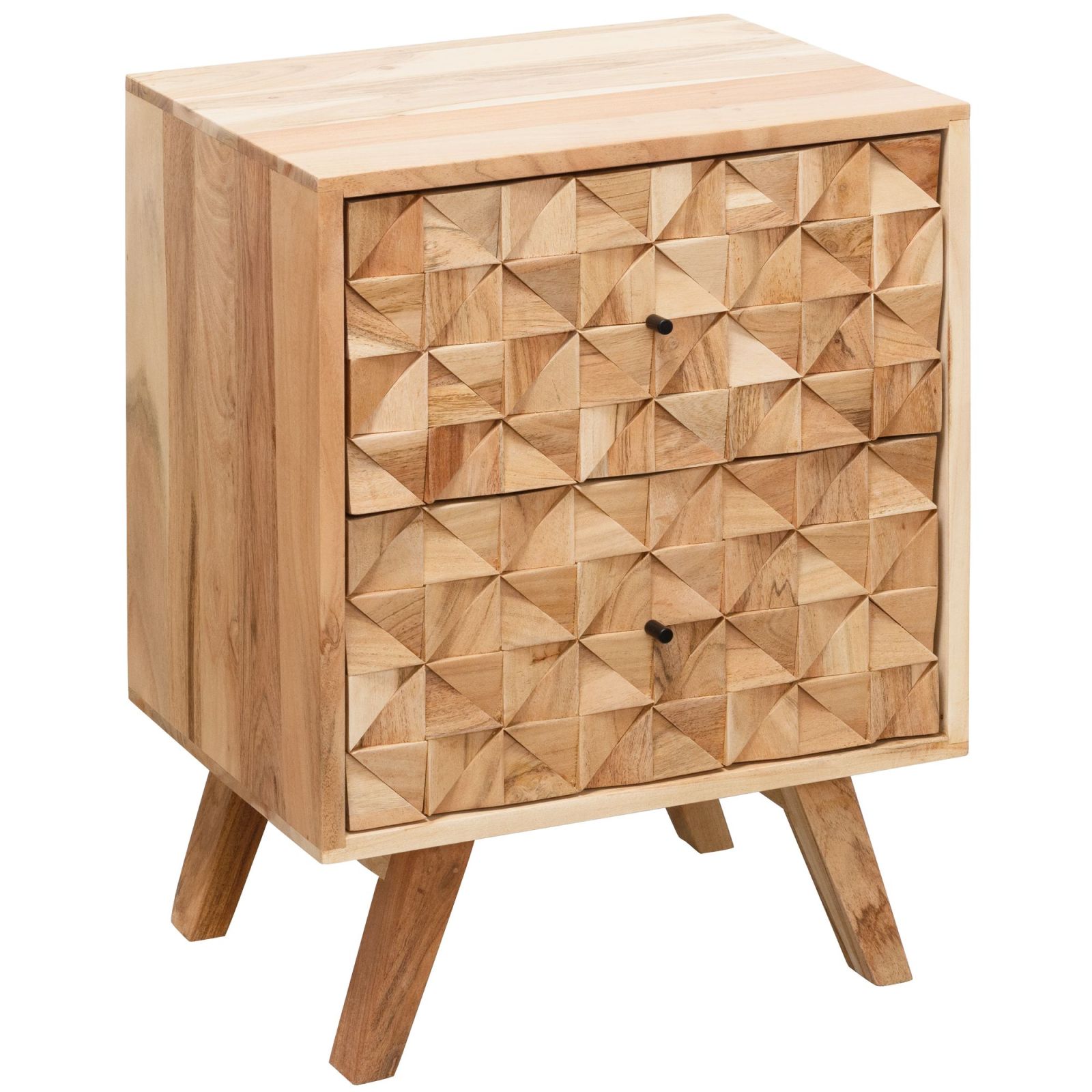 Nachtkonsole - Akazie Massivholz - 61 cm hoch