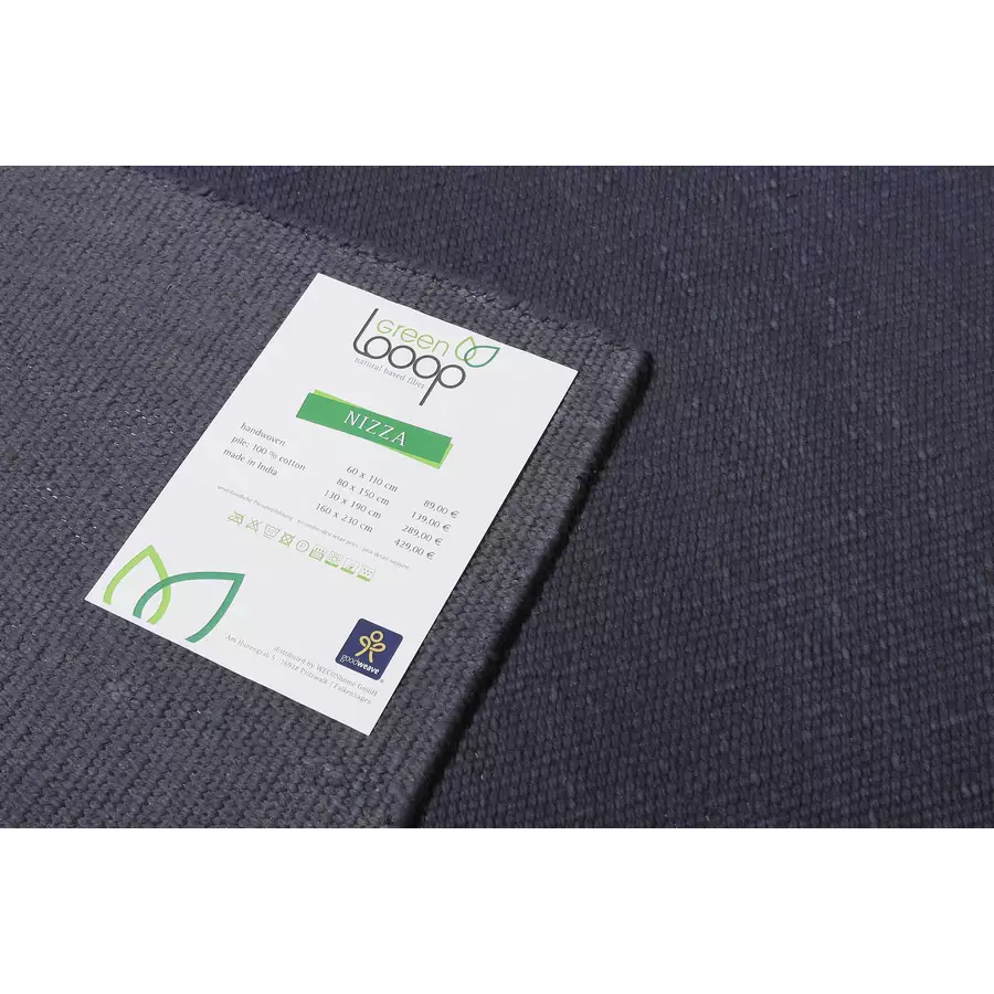 Green Looop Handweb-Teppich Nizza anthrazit