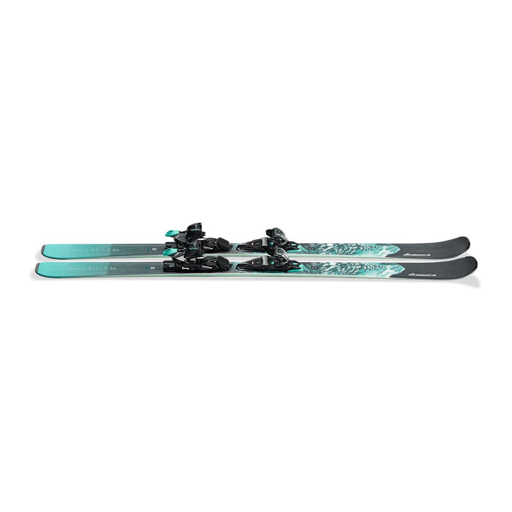 Nordica WILD BELLE DC 84 - Skis all mountain + Fixations TP2 LIGHT 11 FDT black/teal Femme black/teal/tbd