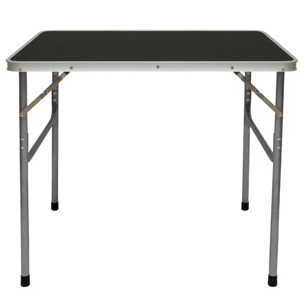 Campingtisch Aluminium Klapptisch 60x80x67cm Stahlrahmen MDF-Tischplatte Dunkelgrau praktisches Koff