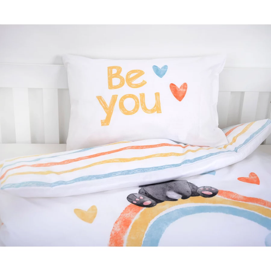 babybest® Bettwäsche Regenbogen Panda 100x135 cm