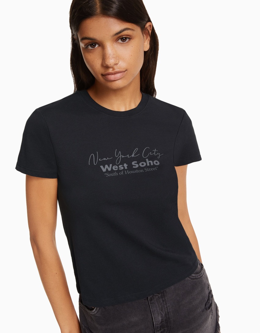 Camiseta de manga curta com estampa