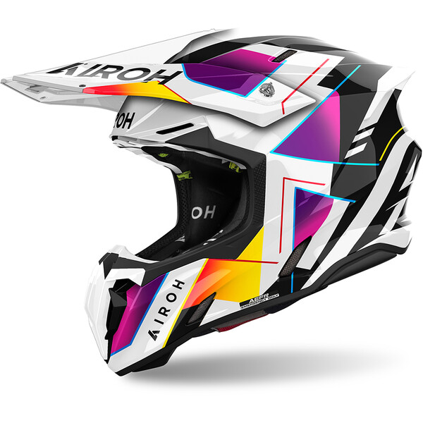 Airoh - Casque Twist 3 Rainbow Noir / Blanc / Violet / Brillant