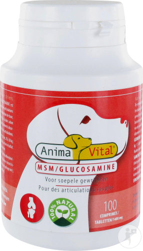 Animavital MSM Glucosamine Complément Alimentaire Pour Chiens Et Chats 100 Comprimés