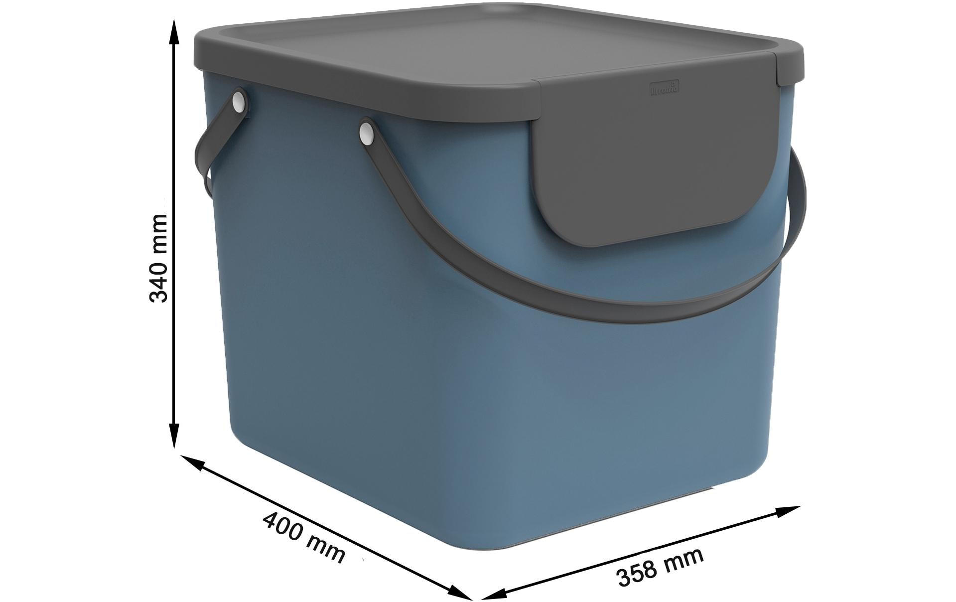 Recyclingbehälter Albula 40 l, Blau/Grau/SchwarzRecyclingbehälter