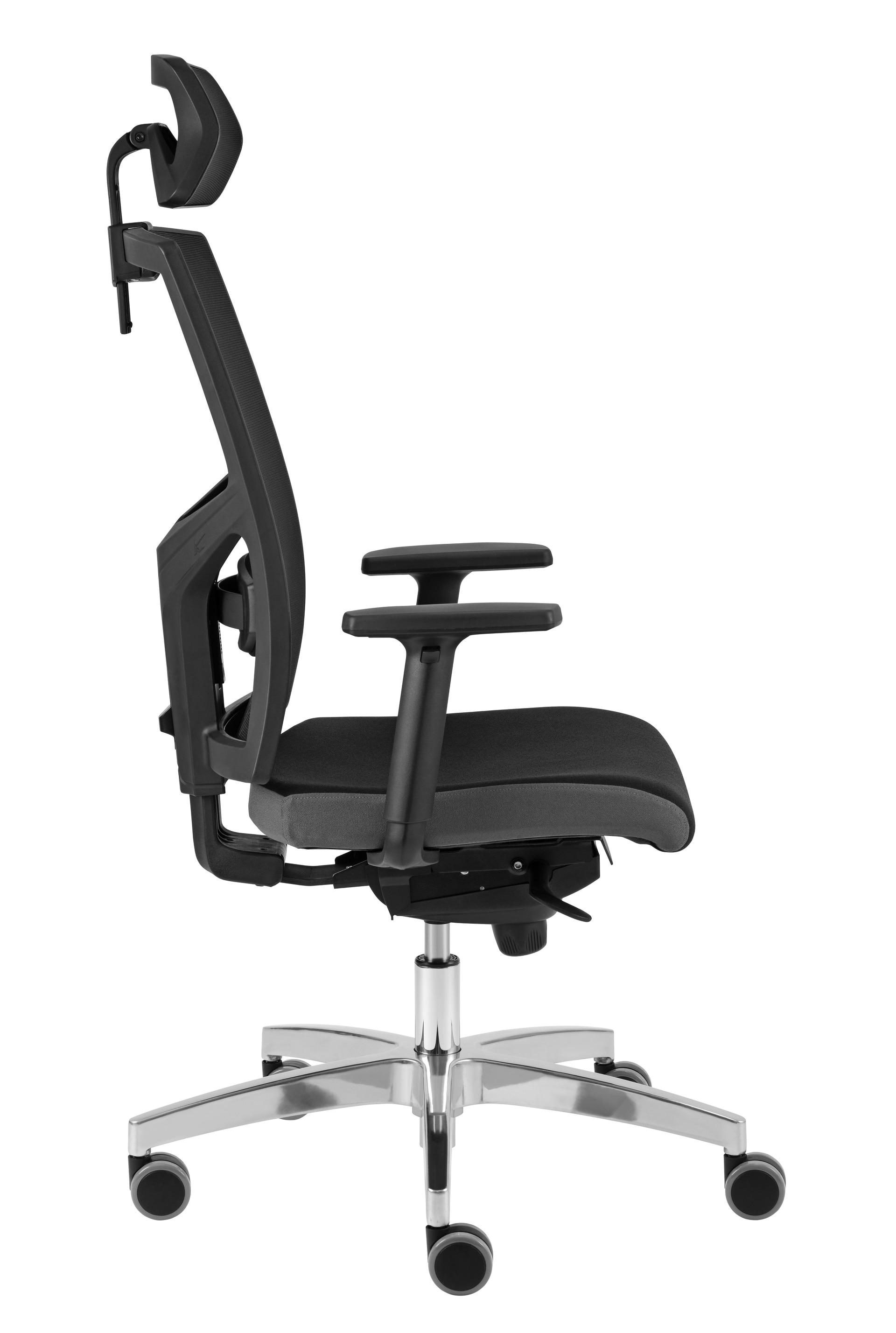 Drehstuhl PREMIUM II 70 x 133 cm schwarz/ chromfarbig
