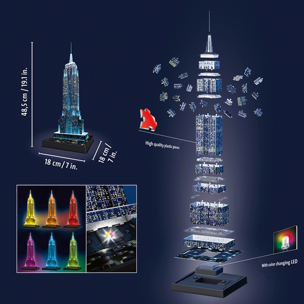 Ravensburger Empire State Building Nachtedition 216-teiliges 3D-Puzzle