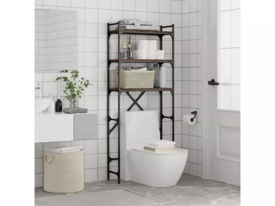 Étagère de lave-linge chêne marron 67x25x163 cm bois ingénierie