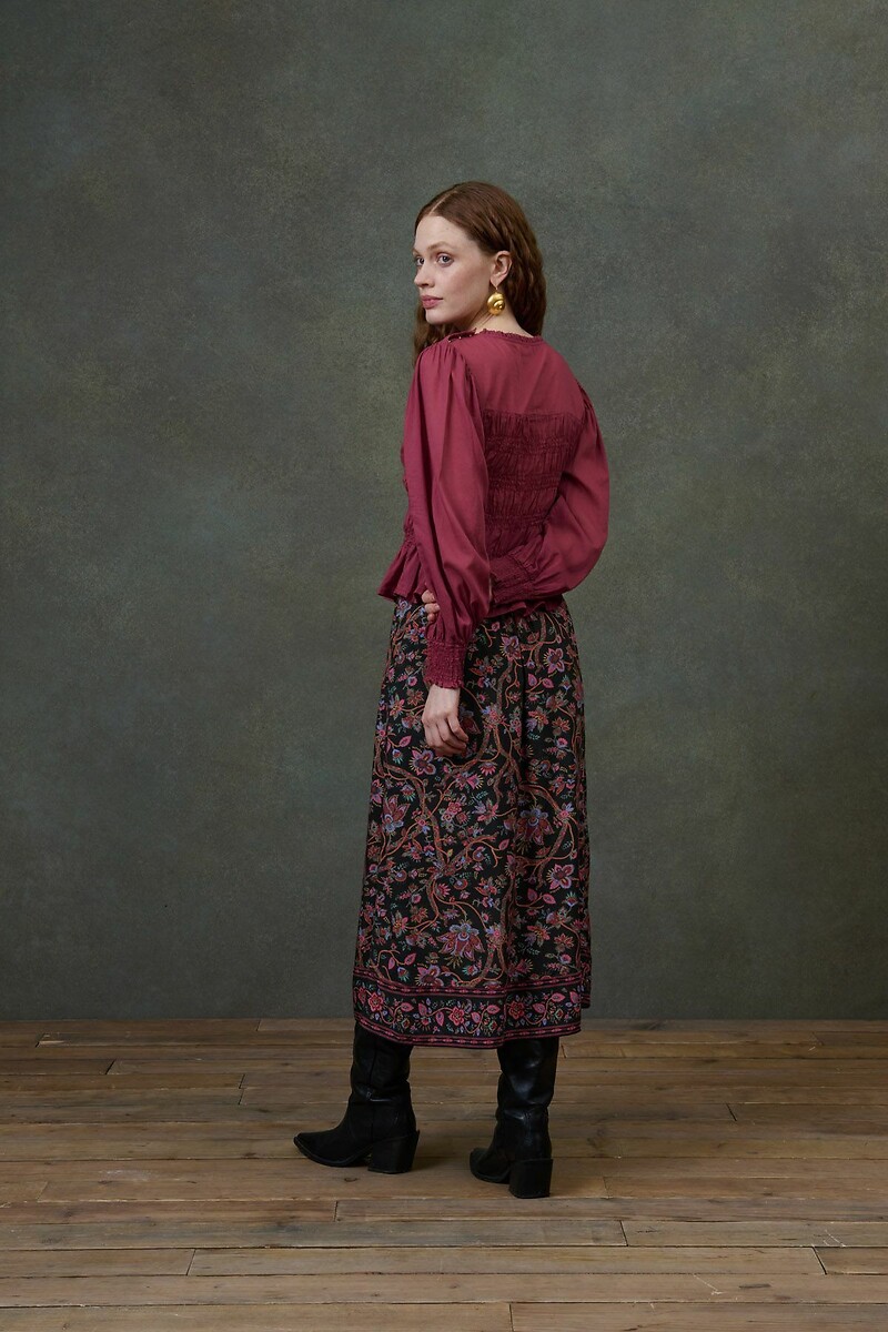 LOUISE MISHA<br>Saia midi com estampa floral, ISA