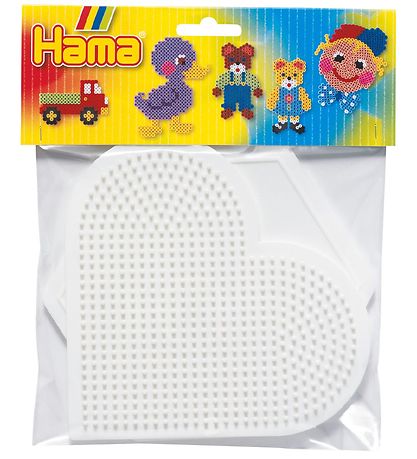 Hama Midi - Bügelperlensteckplatten - 2er-Pack - Herz & Sechseck