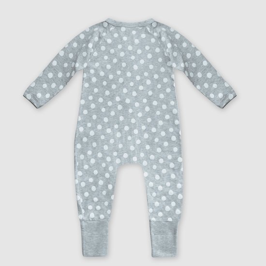 Pyjama Zippé Coton stretch   Pois Blanc        3 mois   de               DIM Baby
