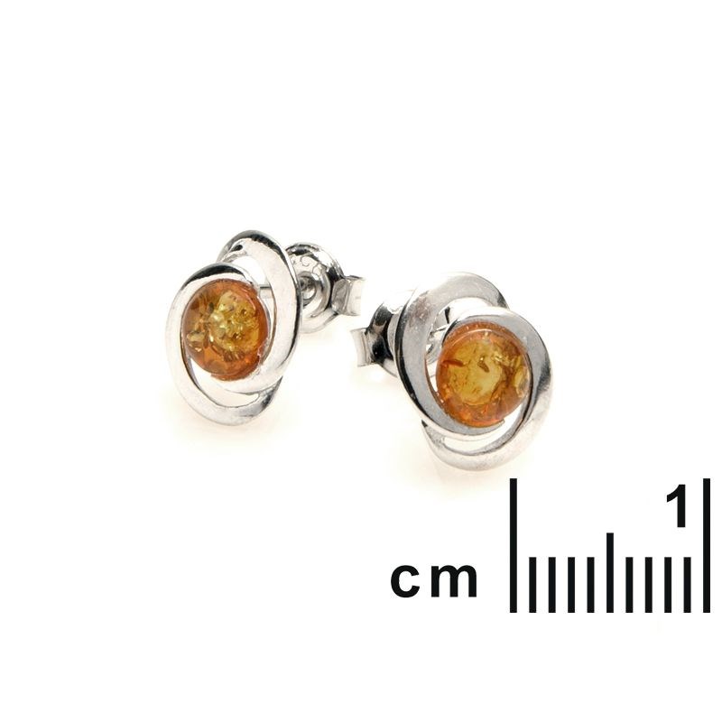 Boucle d'oreille argent 925 Ambre veritable de la mer Baltique