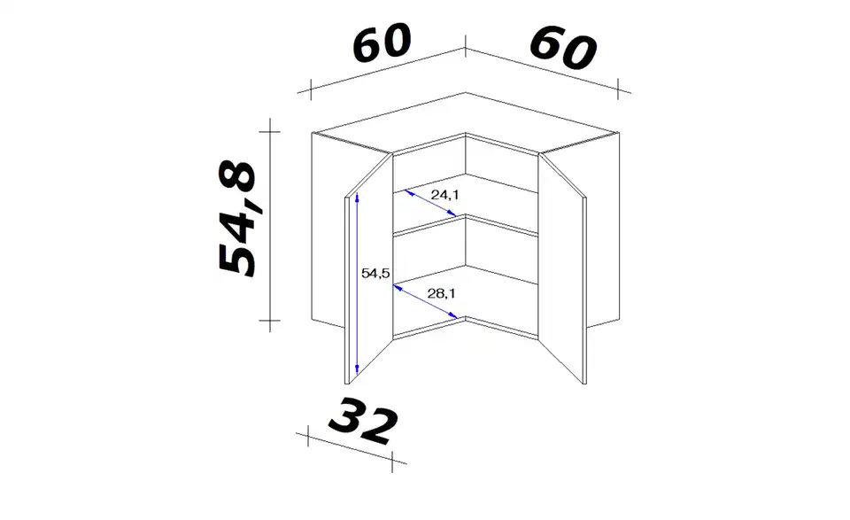 Eck-Hängeschrank Mol
