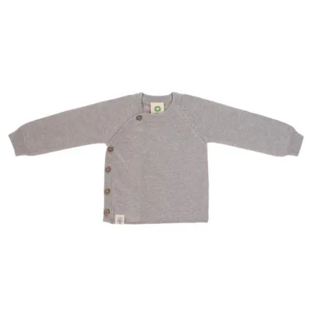 Lässig Baby-Wickel-Pullover Strick GOTS Garden Explorer, Größe 62/68, Grau