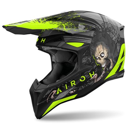 Casque cross Airoh WRAAAP - DARKNESS 2024 - Noir / Jaune
