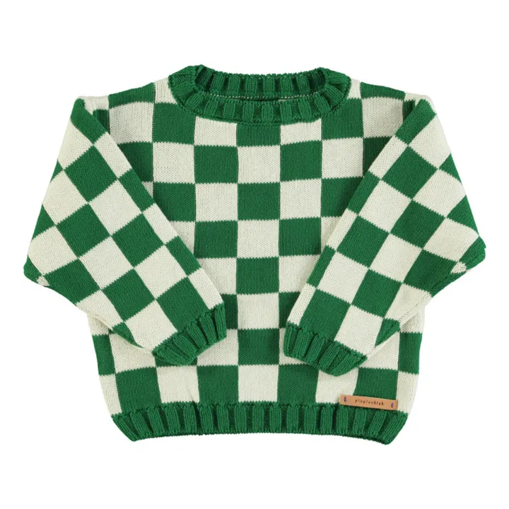 Piupiuchick Pull Carreau Coton Bio | Vert