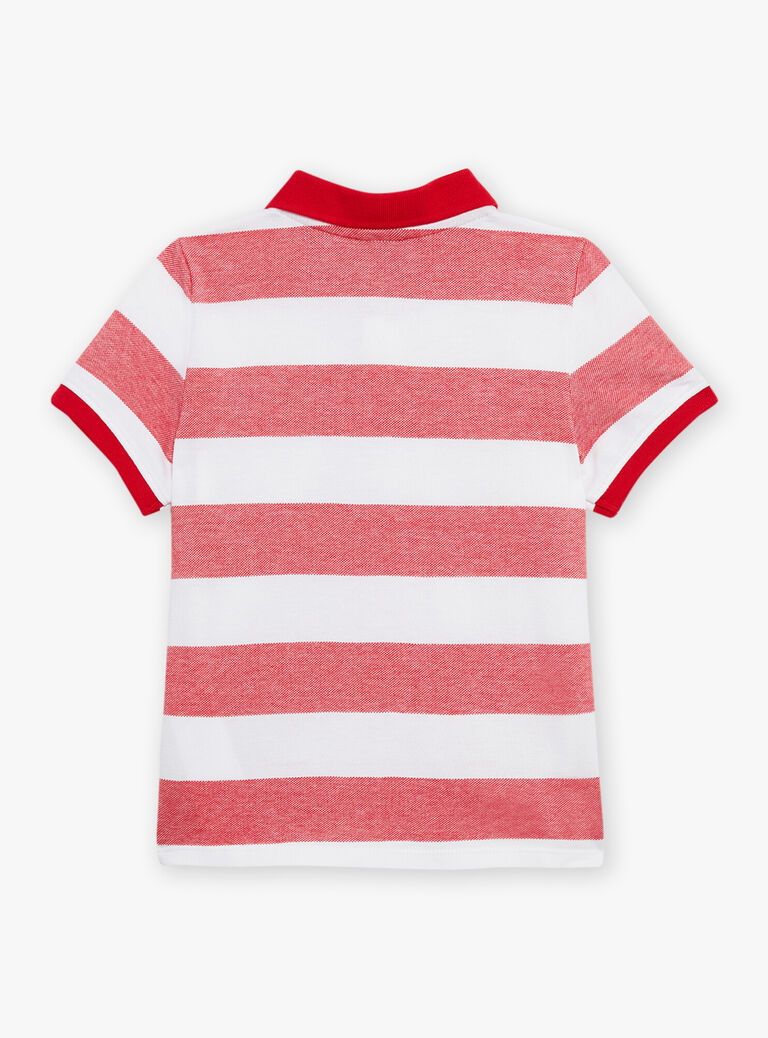 Polo rouge à imprimé à rayures