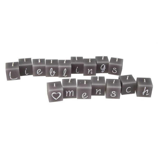 Kerzen - Lieblingsmensch - ca. 3 x 3 x 3 cm - 16-teilig - 1 Set