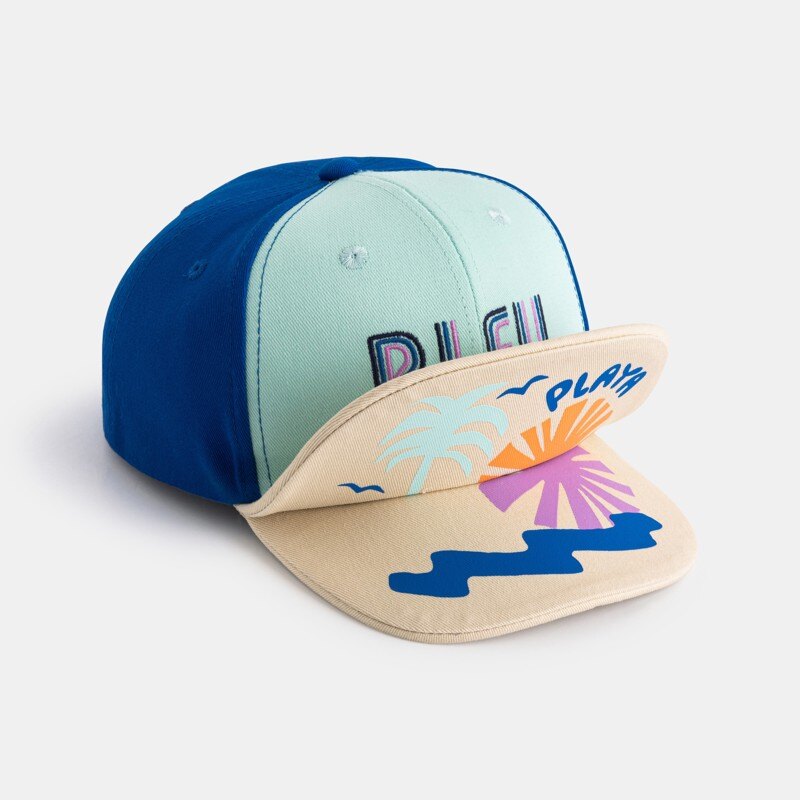 Casquette bébé garçon tricolore à message turquoise Catimini Turquoise