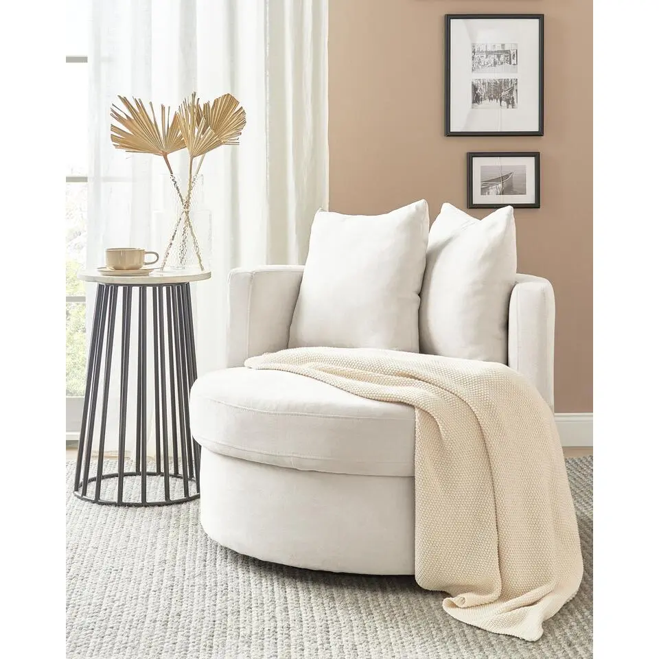 DALBY - Fauteuil - Lichtbeige - Stof