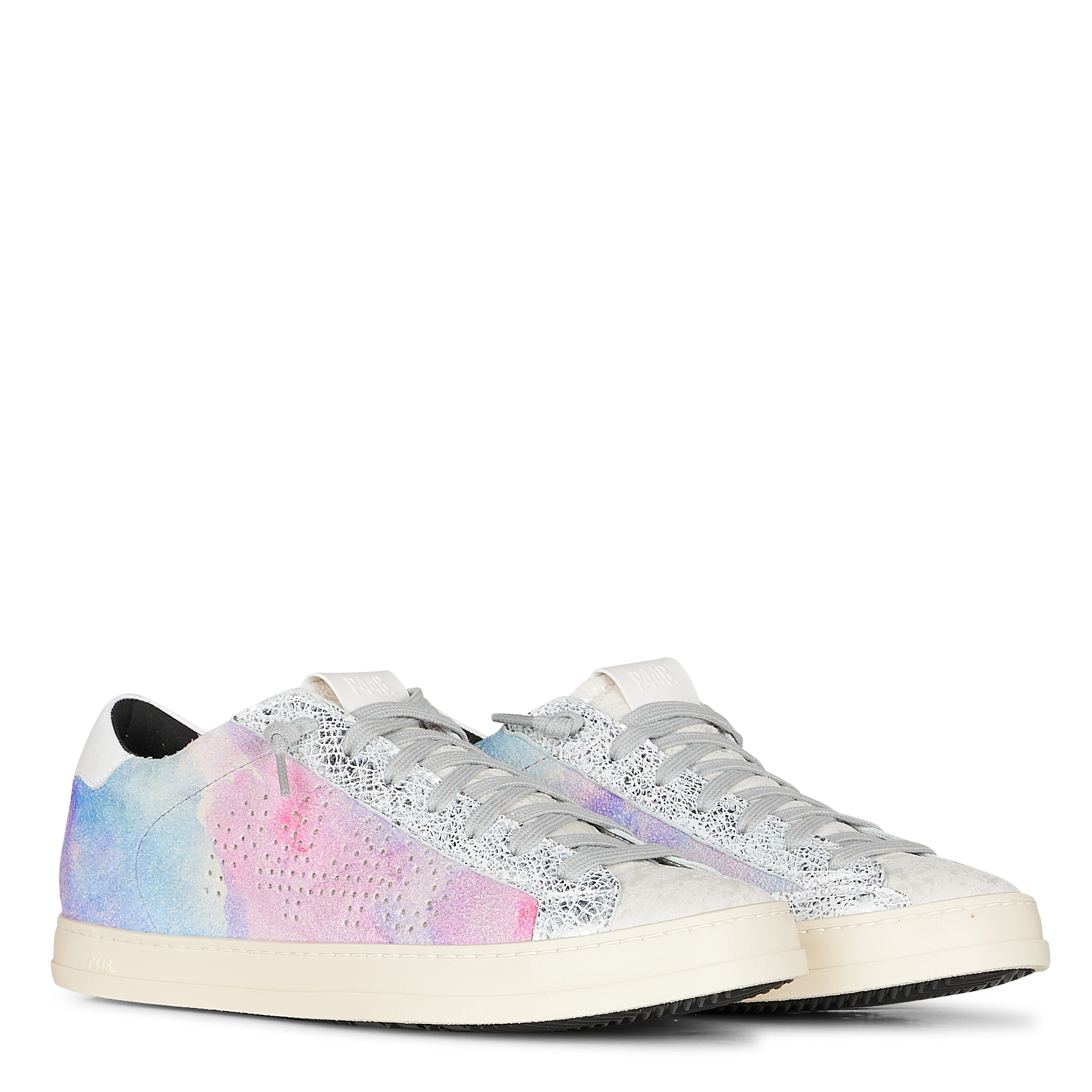 JOHN - Baskets basses en cuir velours | Multicolore