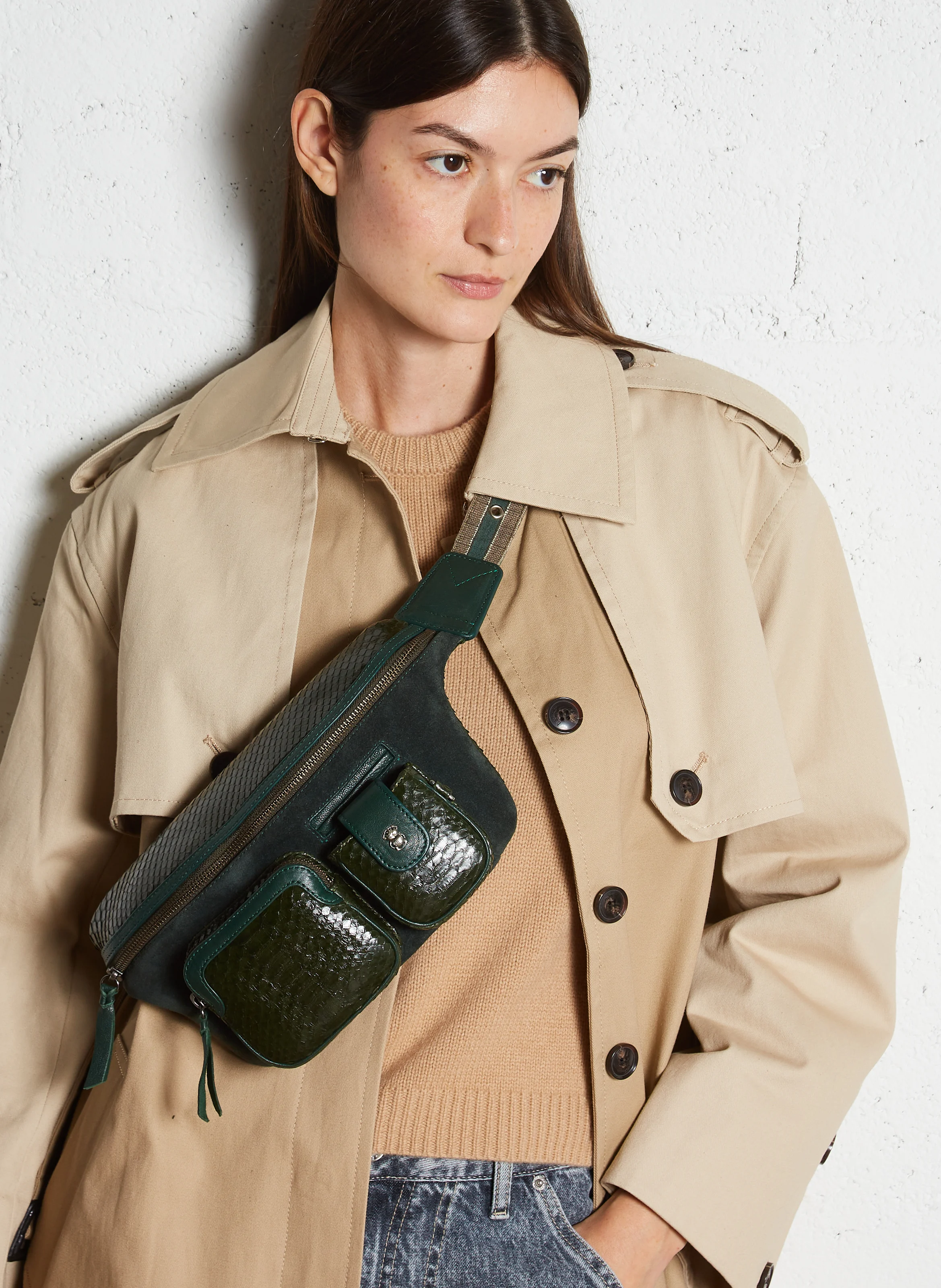 ROMEO - Sac ceinture en cuir de python | Vert