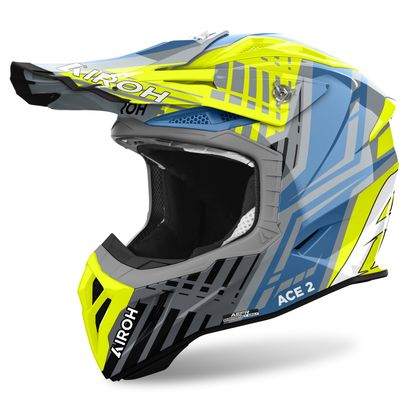 Casque cross Airoh AVIATOR ACE 2 - PROUD 2024 - Jaune / Noir